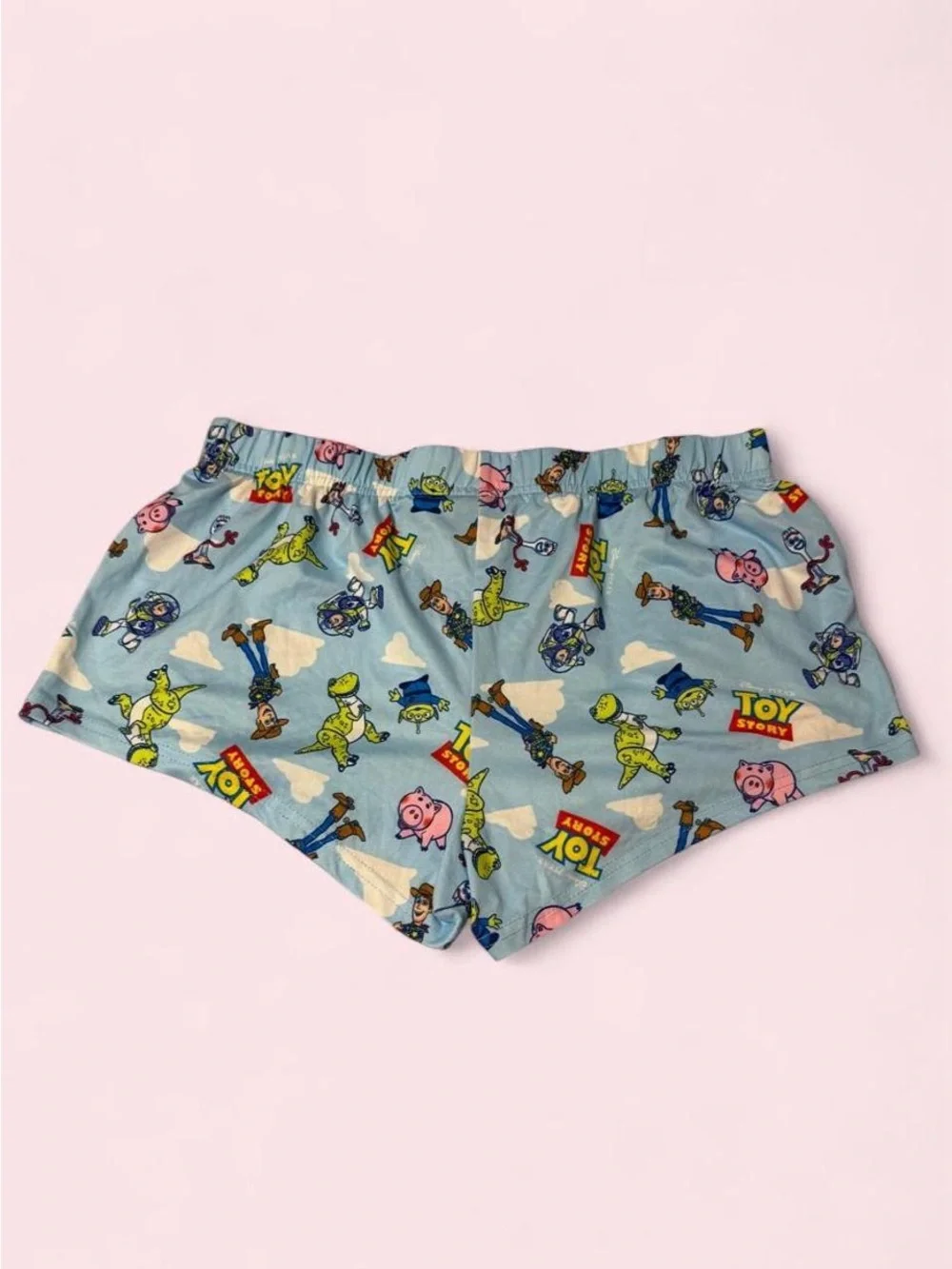 Disney Light Blue Toy Story Pajama Shorts with Multicolor Characters